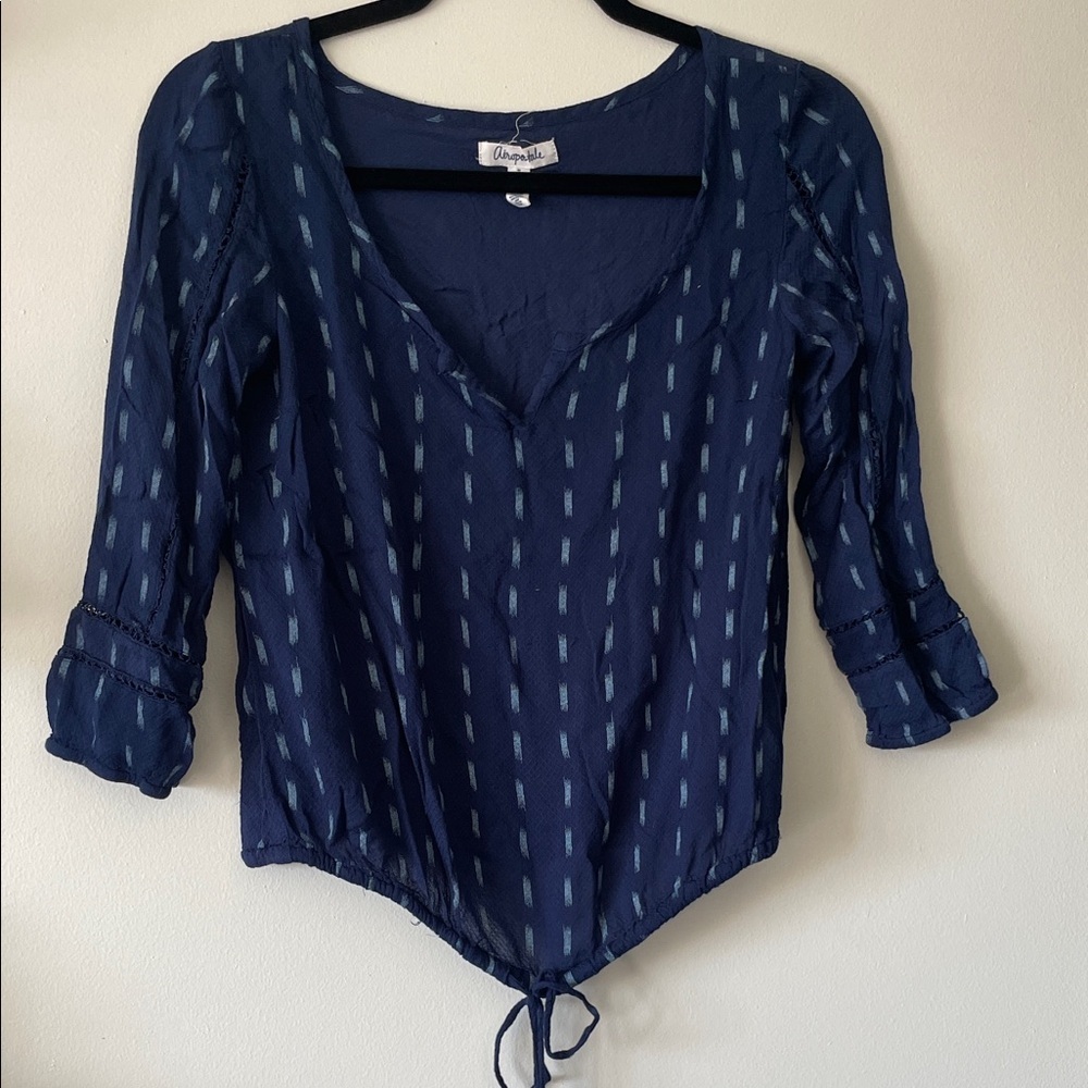 Aeropostale|Blue Patterned Blouse|Small|EUC